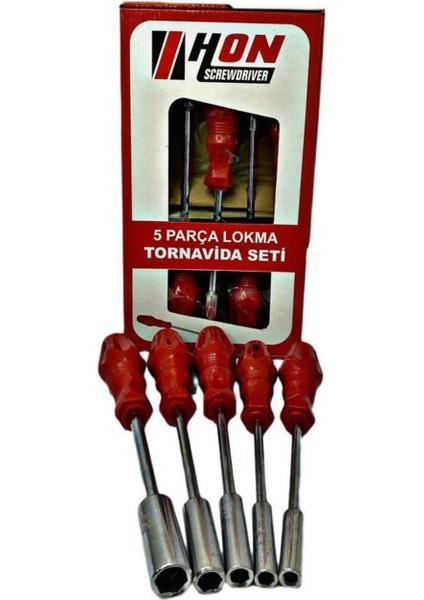 5 Adet Lokma Anahtar Tornavida 6/7/8/10/13/mm Metal Altıgen fırsatları