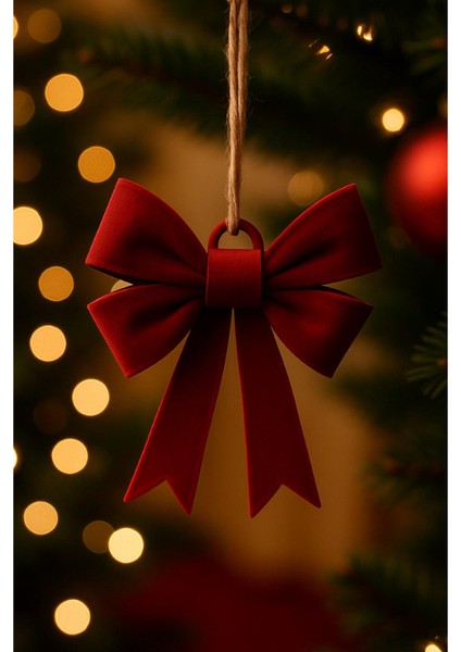 Elegant Christmas Bow – 3D Baskı Dekoratif Yılbaşı Fiyonk (2’li Set)