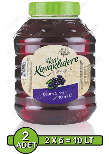 Kavaklıdere Üzüm Sirkesi 5 Lt x 2 Adet | Turşuluk ve Salatalık Doğal Sirke Seti fiyatları