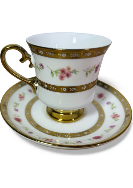 Porselen Ayaklı Fincan Takımı 6lı 90 cc (RSY-238)