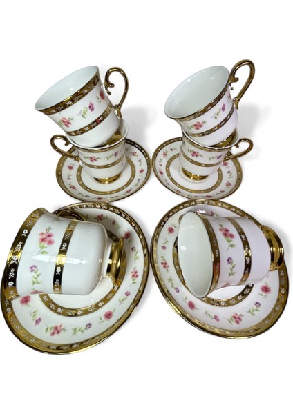 Porselen Ayaklı Fincan Takımı 6lı 90 cc (RSY-238)