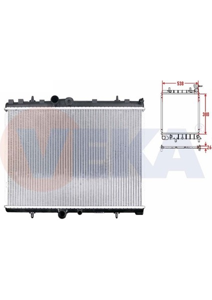 Peugeot 407 Su Radyatörü 2.0 Dizel Otomatik Veka