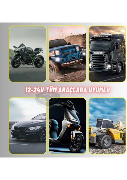 Motosiklet Mini Sis Farı Çift Renk Sarı-Beyaz Aç Kapa Düğmeli Scooter Araç Off Road LED Lamba 8V-80V Projektör Metal Kasa Arazi Çalışma Lambası 2 Adet Set