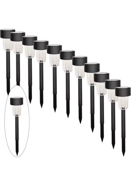 10'lu Günes Enerjili LED Bahçe Yolu Lambasi- Solar Aydinlatma IP44 Su Geçirmez Isik Setil