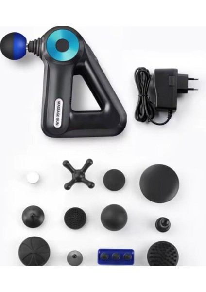 Profesyonel Derin Doku Masaj Tabancası - 12 Başlıklı Kas Gevşetici