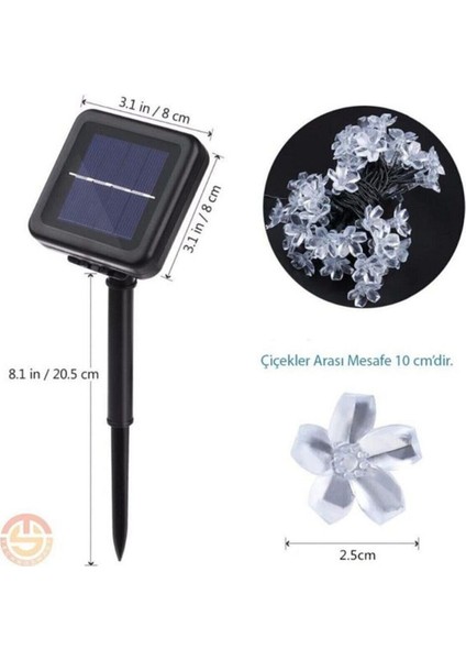 Solar 30 Ledli Çiçekli Rgb Bahçe Aydınlatma Dekorasyon Güneş Enerjili modelleri