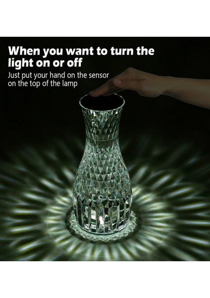 Kristal Masa Lambası Rgb Renk Değiştiren Gece Lambası 16 Renk ve 4 Mod Dokunmatik Kontrol indirimleri