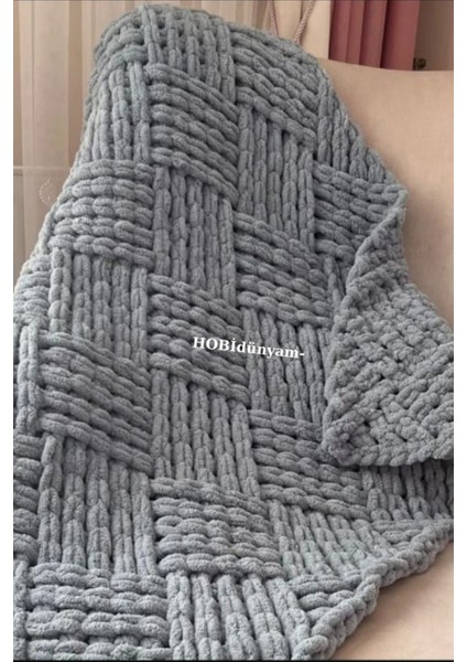 Küp Şeker Modeli Örgü Bebek Battaniyesi 90/90