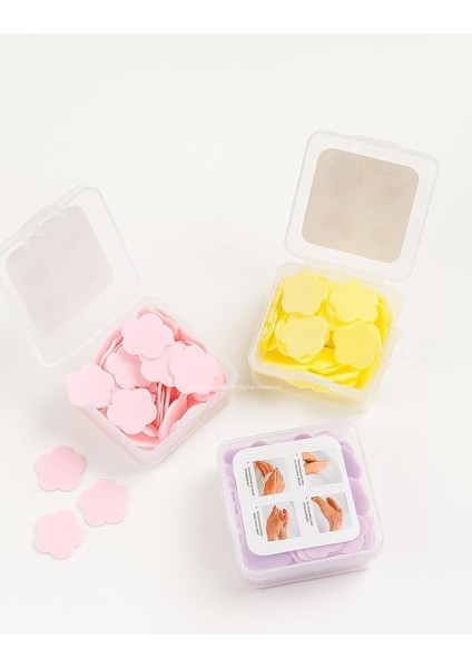 3’lü Mini Sihirli Kağıt Sabun Kutusu Toplam 300 Adet Pratik Tek Kullanımlık Cep Tipi Kağıt Sabun Hijyenik Seyahat Sabunu El Temizlik Tableti Kamp Ofis Araç Çantası Için