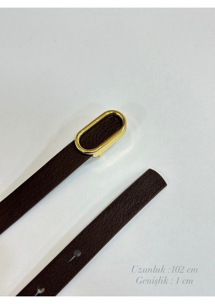 Kadın Acı Kahverengi Kemer Gold Aksesuarlı Kemer fiyatları