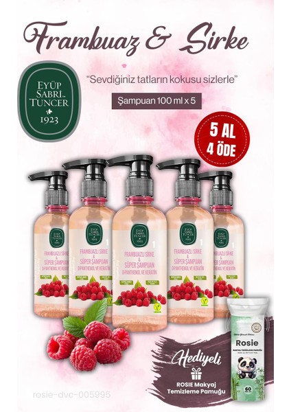 5 Al 4 Öde Sirke Şampuan Frambuazlı 100 ml Rosıe Makyaj Pamuğu