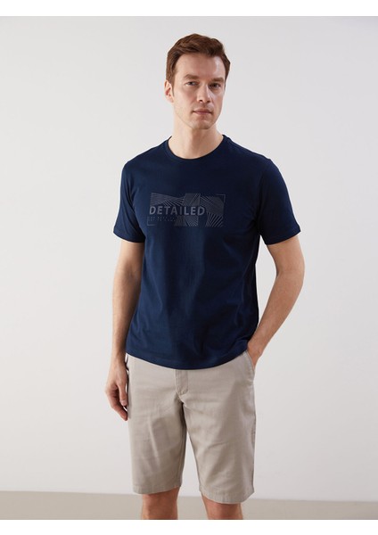 Yeni Sezon Büyük Beden Bisiklet Yaka Baskılı Erkek Tişört