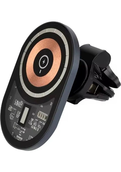 15W Hızlı Şarj Destekli Manyetik Araç Içi Kablosuz Şarj Cihazı ve Telefon Tutucu