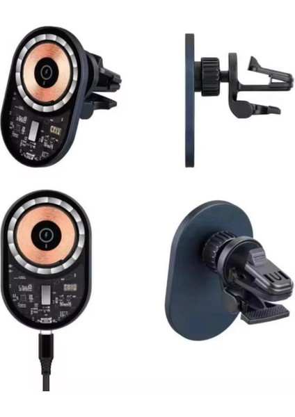 15W Hızlı Şarj Destekli Manyetik Araç Içi Kablosuz Şarj Cihazı ve Telefon Tutucu modelleri