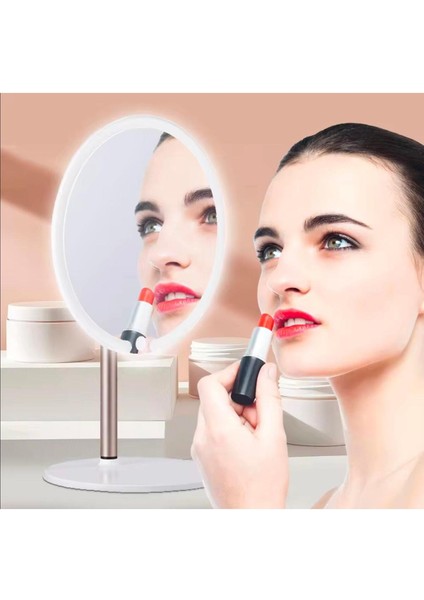 Dokunmatik LED Işıklı Yuvarlak 180° Ayarlanabilir 3 Farklı Renk LED Masa Aynası fiyatları