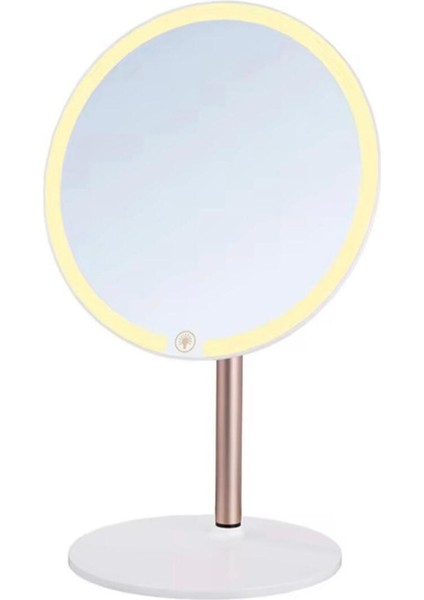 Dokunmatik LED Işıklı Yuvarlak 180° Ayarlanabilir 3 Farklı Renk LED Masa Aynası