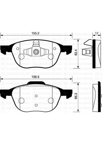 Sangsın SP1260 Ön Fren Balata Mazda 3 Bk 03-09 / Ford Focus Iı 04-18 / C-Max 07-19 / Kuga 08-> / Volvo V40 19-> / S40 04-12 3M512K021AB-30742030-BPYK3323Z