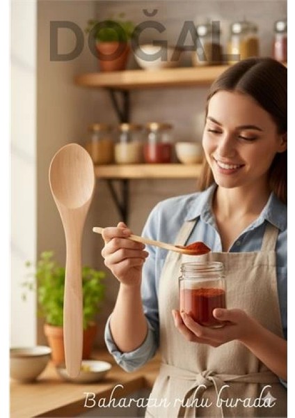 Doğal Gürgen Baharat Kaşığı – 13 Cm, Mini Boy, Şık ve Pratik Mutfak Yardımcısı