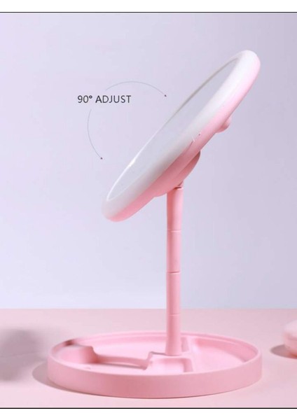 Dokunmatik LED Işıklı USB Li Yuvarlak Masa Üstü Makyaj Aynası Makyaj Aynası Ledli fırsatları