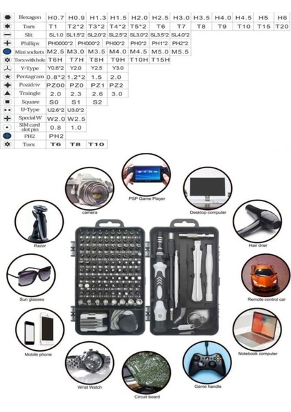 Hassas Tornavida Seti Bilgisayar Pc Telefon Onarım Aracı Seti Manyetik 115 In 1 Tornavida Seti