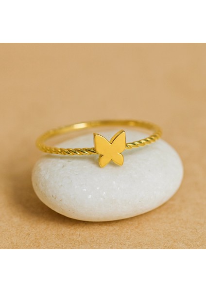 14 Ayar Altın Minik Kelebek Sarmal Yüzük fiyatları