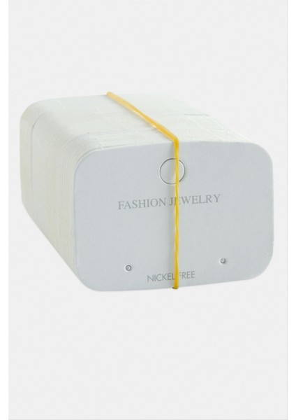 Nrzsnt Oval Lüx Küpe Kartı 100 Adet-Beyaz