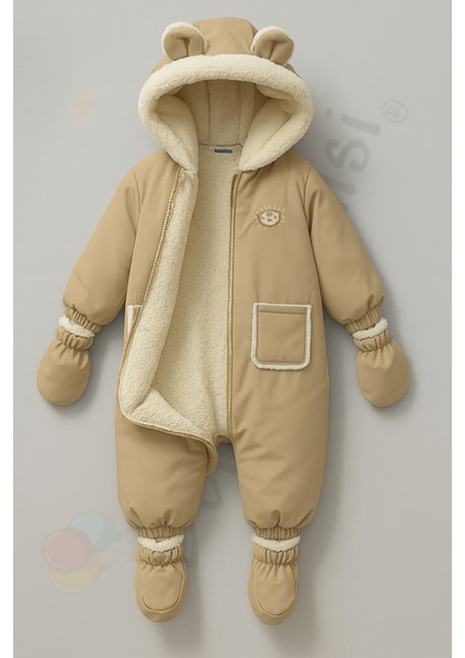 Yeni Içi Peluş Patikli Eldivenli Kapüşonlu Kar Kışlık Çocuk Erkek Bebek Astronot Tulum Kozmonot Mont fiyatları