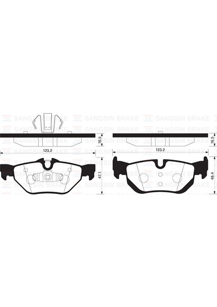 Sangsın SP2158 Fren Balatası Arka Bmw E81 E82 E87 E88 E90 E91 E92 E93 F30 F35 E84 34216774692