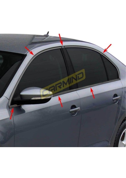 Vw Jetta Siyah Krom Cam Çerçevesi Set 2011 Sonrası (12 Parça)