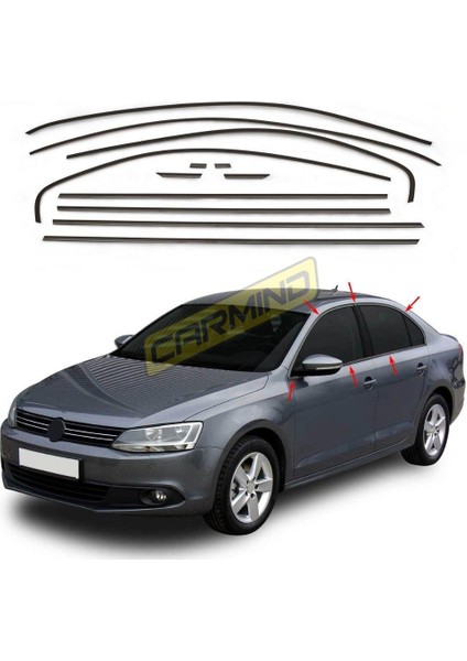 Vw Jetta Siyah Krom Cam Çerçevesi Set 2011 Sonrası (12 Parça) fiyatları