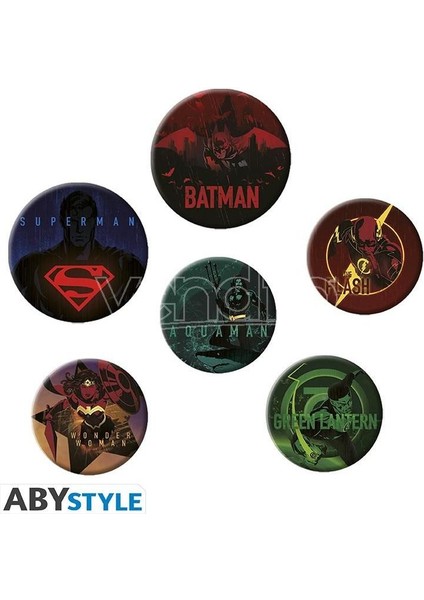 Dc Comıcs - Badge Pack – Justice League Logos Rozet - Pin - ABYACC496