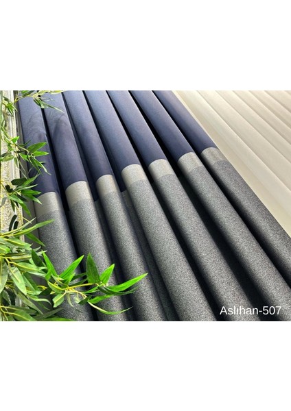 Nivemeshome Aslıhan Lacivert FT632116 V-507 1/3 Sık Pile Fon Perde Apm