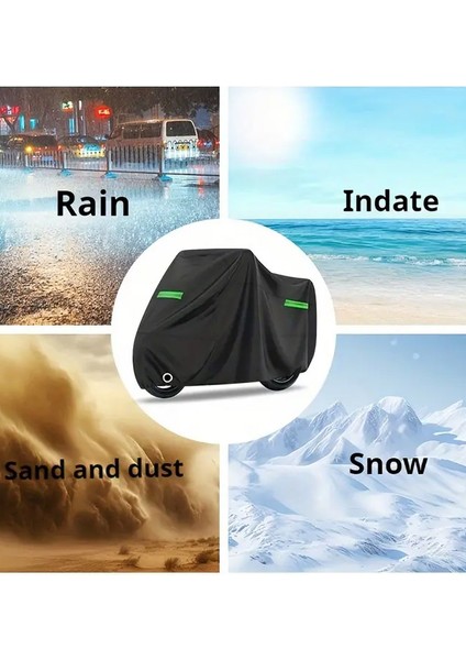 Rks RT250 Reflektörlü Siyah Branda,motosiklet Brandası,motor Branda Motor Örtüsü (Güvenlik Kilidi ve Bağlantı Tokalı)