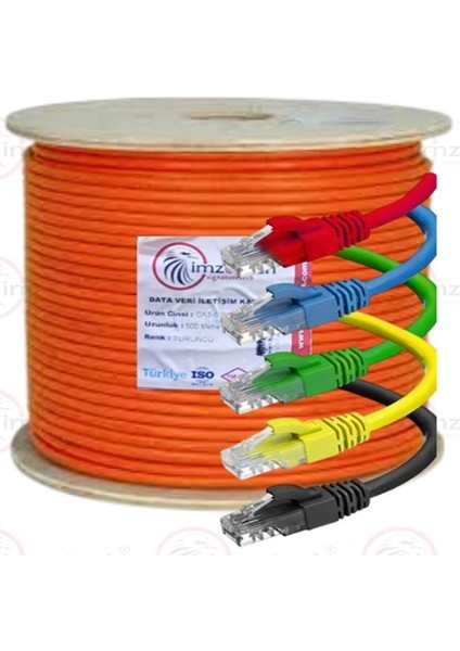 Mzatech Cat-6 14 15 16 (U/utp) 23 Awg Network Kablosu 500'LÜK Turuncu