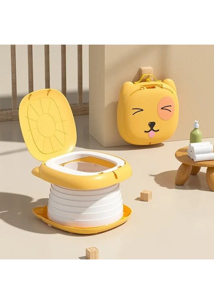 Katlanabilir Çocuk Lazımlığı Taşınabilir Güvenli, Konforlu ve Hijyenik Sızdırmaz Portatif Çocuk Tuvaleti Karikatür Tasarım, Seyahat ve Kamp Için Ideal Katlanabilir Desenli Katlanabilir