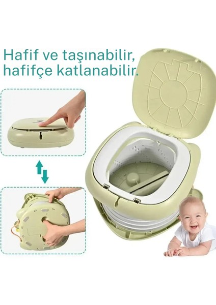Katlanabilir Çocuk Lazımlığı Taşınabilir Güvenli, Konforlu ve Hijyenik Sızdırmaz Portatif Çocuk Tuvaleti Karikatür Tasarım, Seyahat ve Kamp Için Ideal Katlanabilir Desenli Katlanabilir