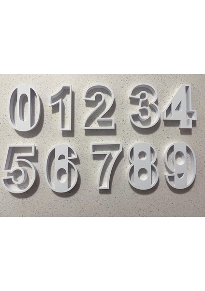 Rakam Kurabiye Kalıbı Seti – 10’lu (0–9) | Büyük Boy | 3D Baskı