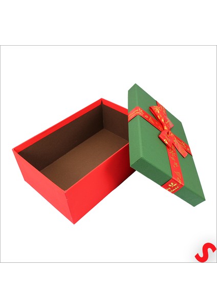 Yeşil Kapaklı Fiyonklu Kırmızı Kutu, 19 cm - Küçük Boy fırsatları