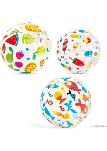 Şeffaf Sevimli Desenli Top 51 cm