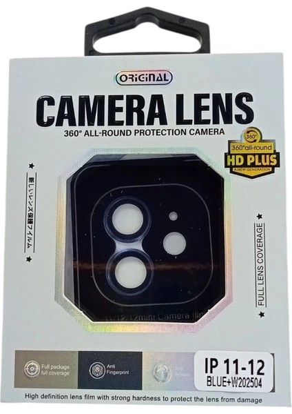 Iphone 11 / 12 / 12 Mini Uyumlu Safir Kamera Koruyucu Lens Mavi Renk