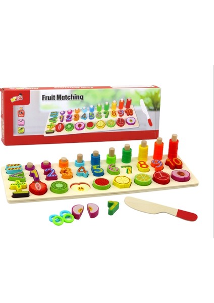 Ahşap Eğitici Oyun Tahtası - Meyveler ve Sayılar