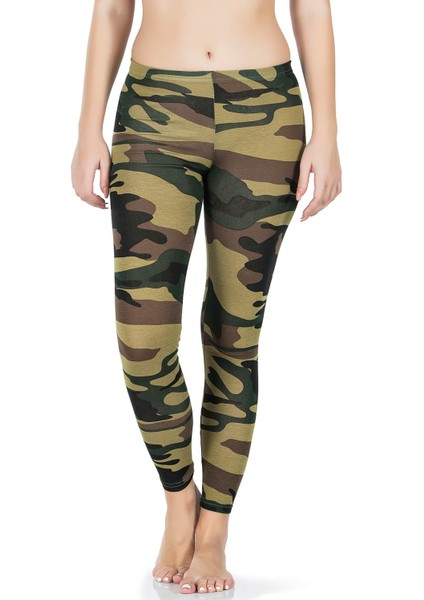 Kamuflaj Desenli Uzun Kadın Tayt 443