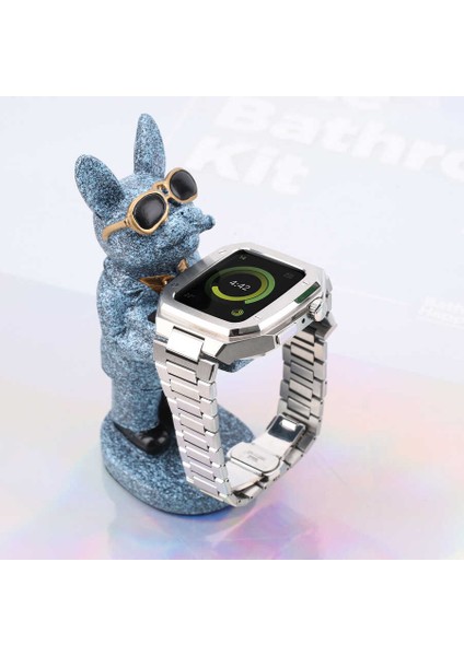 Watch 44MM Uyumlu Krd-64 Metal Kordon Ata - Gümüş modelleri