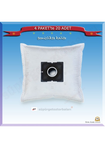 Komple 20 Adet Beyaz Süpürge Toz Torbası Seti, Uyumlu ve Kaliteli