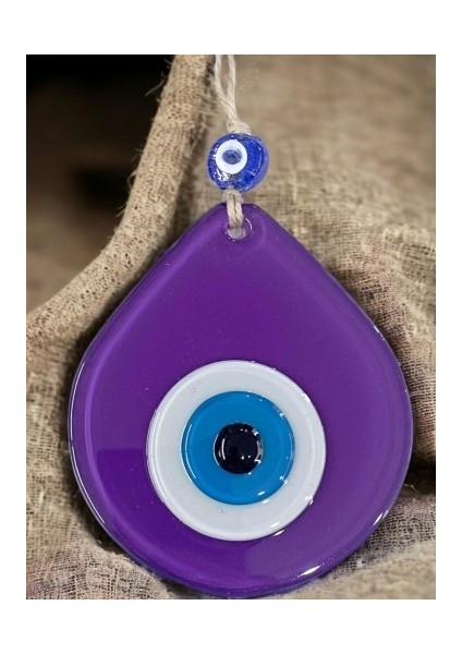 Orta Boy Mor Damla Desen Nazar Boncuklu Duvar Dekoru Cam Duvar Süsü modelleri