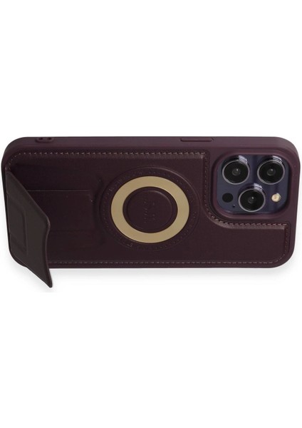 iPhone 14 Pro Max Kılıf Merkür Magneticsafe Standlı Kapak - Derin Mor modelleri