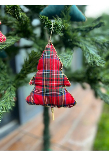 Dekoratif Yılbaşı Çam Ağacı Süsü 5’li Paket 18 cm