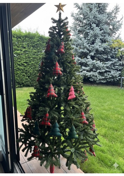 Dekoratif Yılbaşı Çam Ağacı Süsü 5’li Paket 18 cm fırsatları