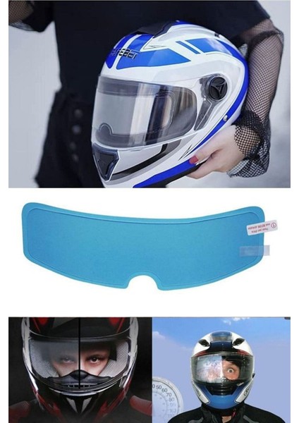 Buğu Önleyici Motosiklet Kaskı Vizörü Su Geçirmez Dayanıklı Çizik Koruma Lens Filmi fiyatları