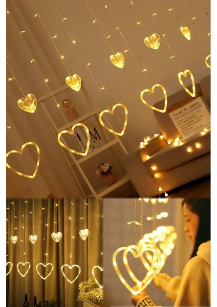 Asılabilir Sarkım Ledli Kalpli Modlu Dekoratif Ev Oda Bahçe Aydınlatma Sarkıtma Ledi modelleri